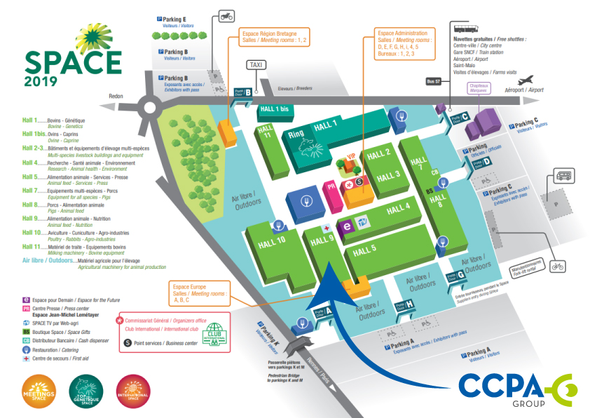 plan général du SPACE 2019 avec le stand de Deltavit